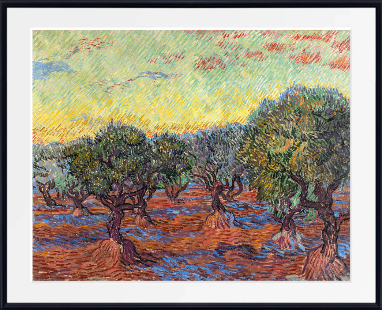 Vincent van Gogh Print, Olive Grove, Orange Sky