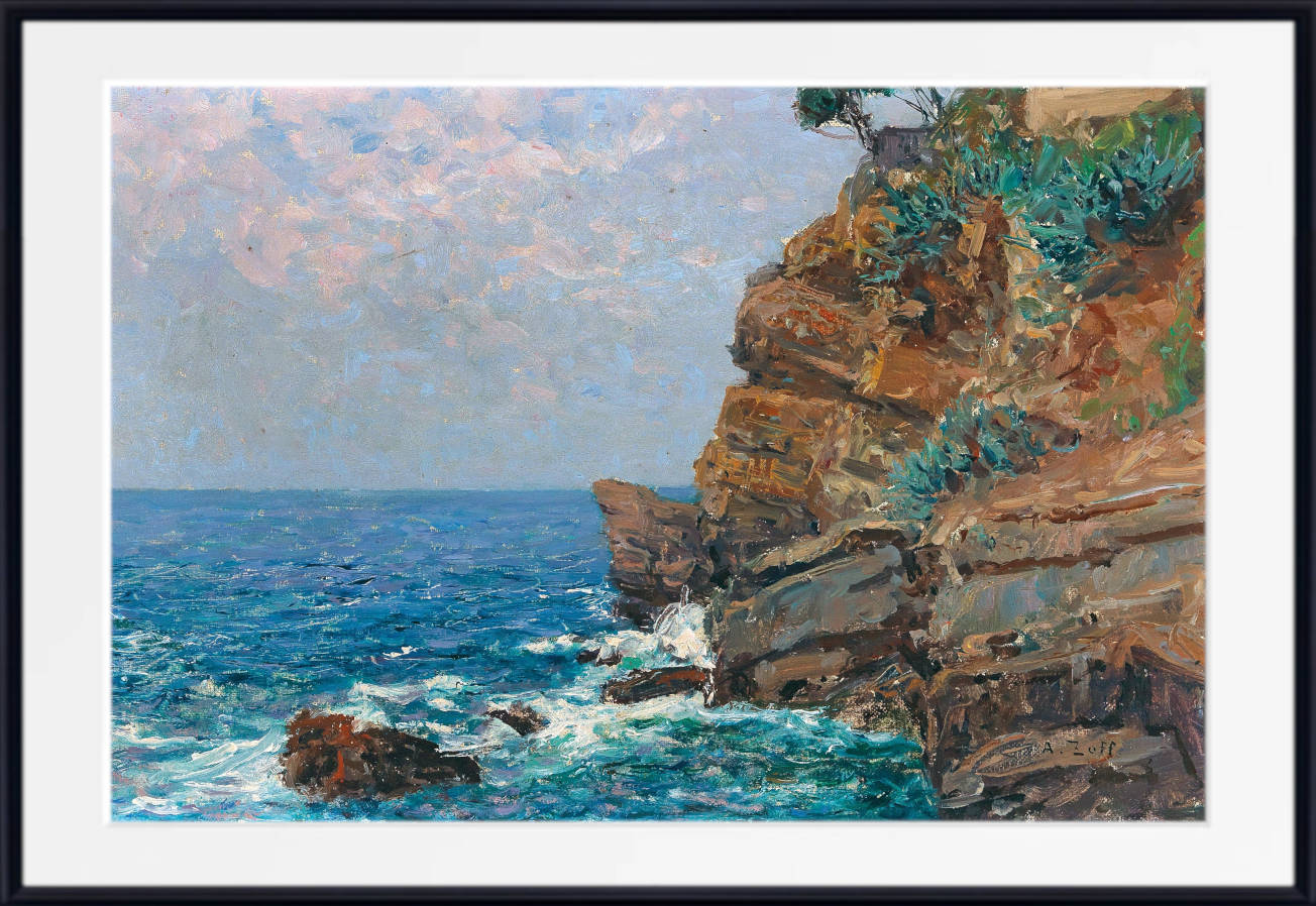 On The Sestri Levante Coast, Alfred Zoff Framed Print