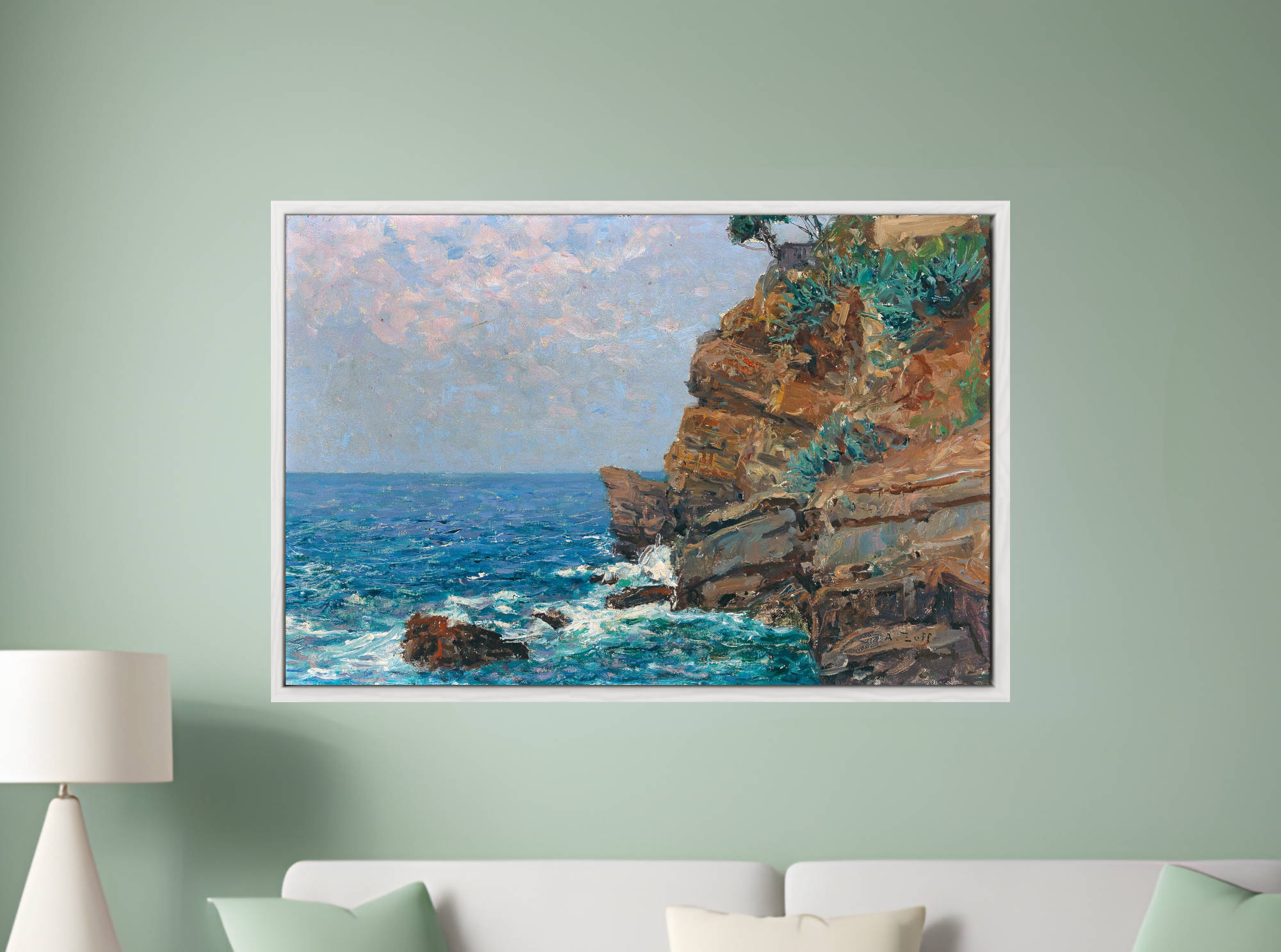 On The Sestri Levante Coast, Alfred Zoff Framed Print