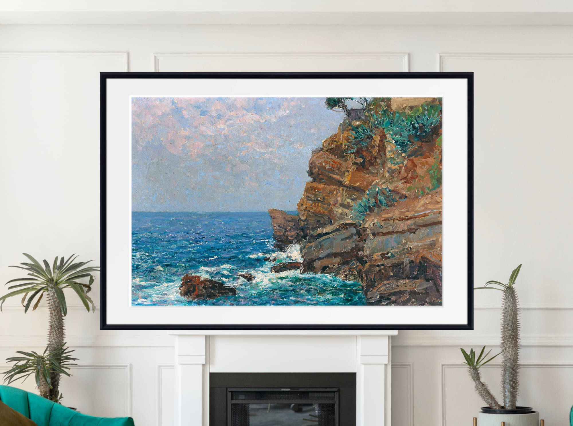 On The Sestri Levante Coast, Alfred Zoff Framed Print