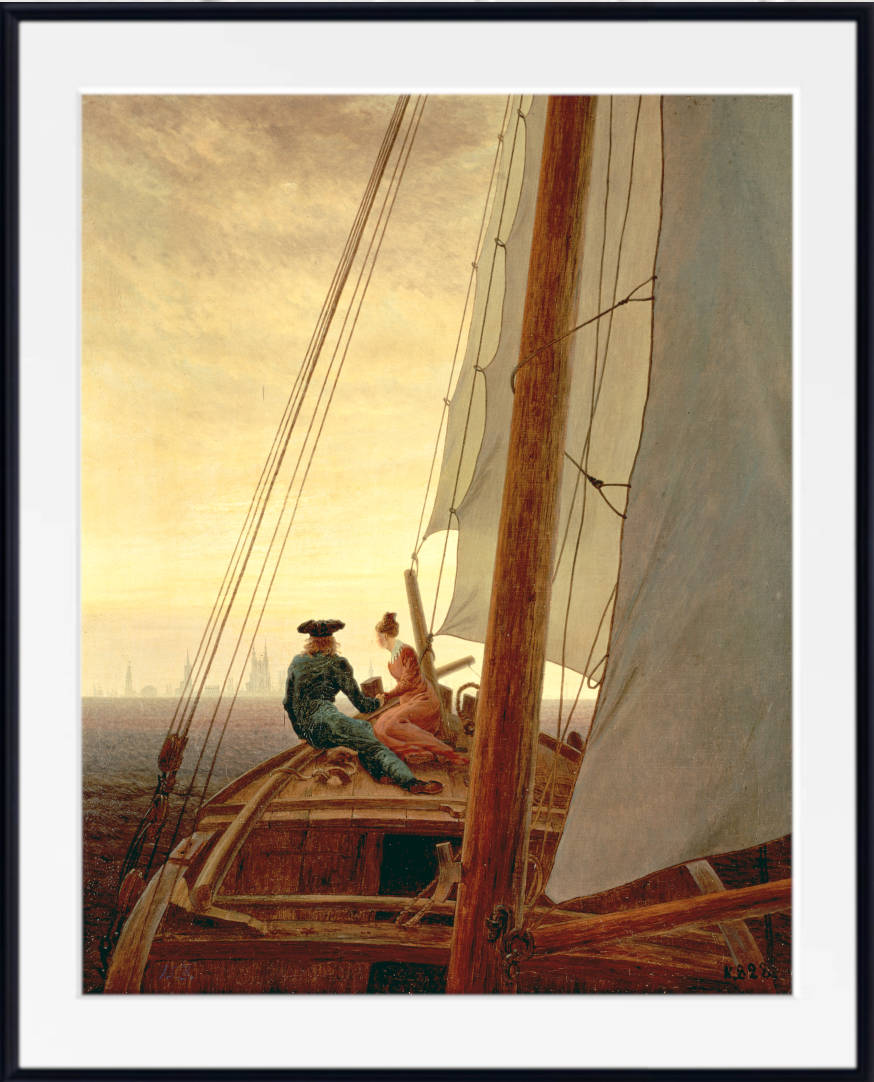 Caspar David Friedrich Fine Art Print, On a Sailing Ship