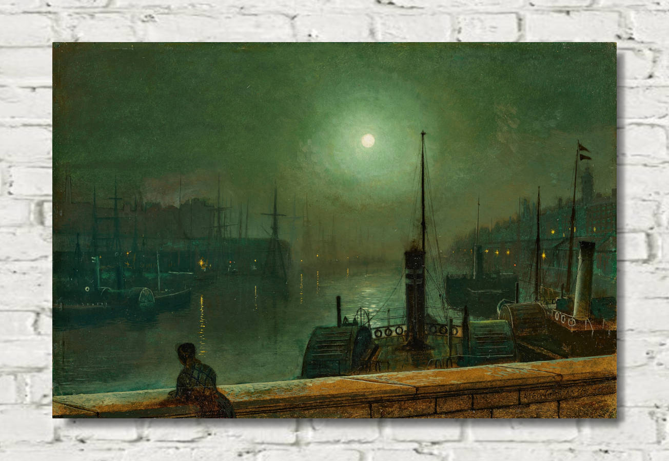 John Atkinson Grimshaw Print, On the Clyde, Glasgow (1879)