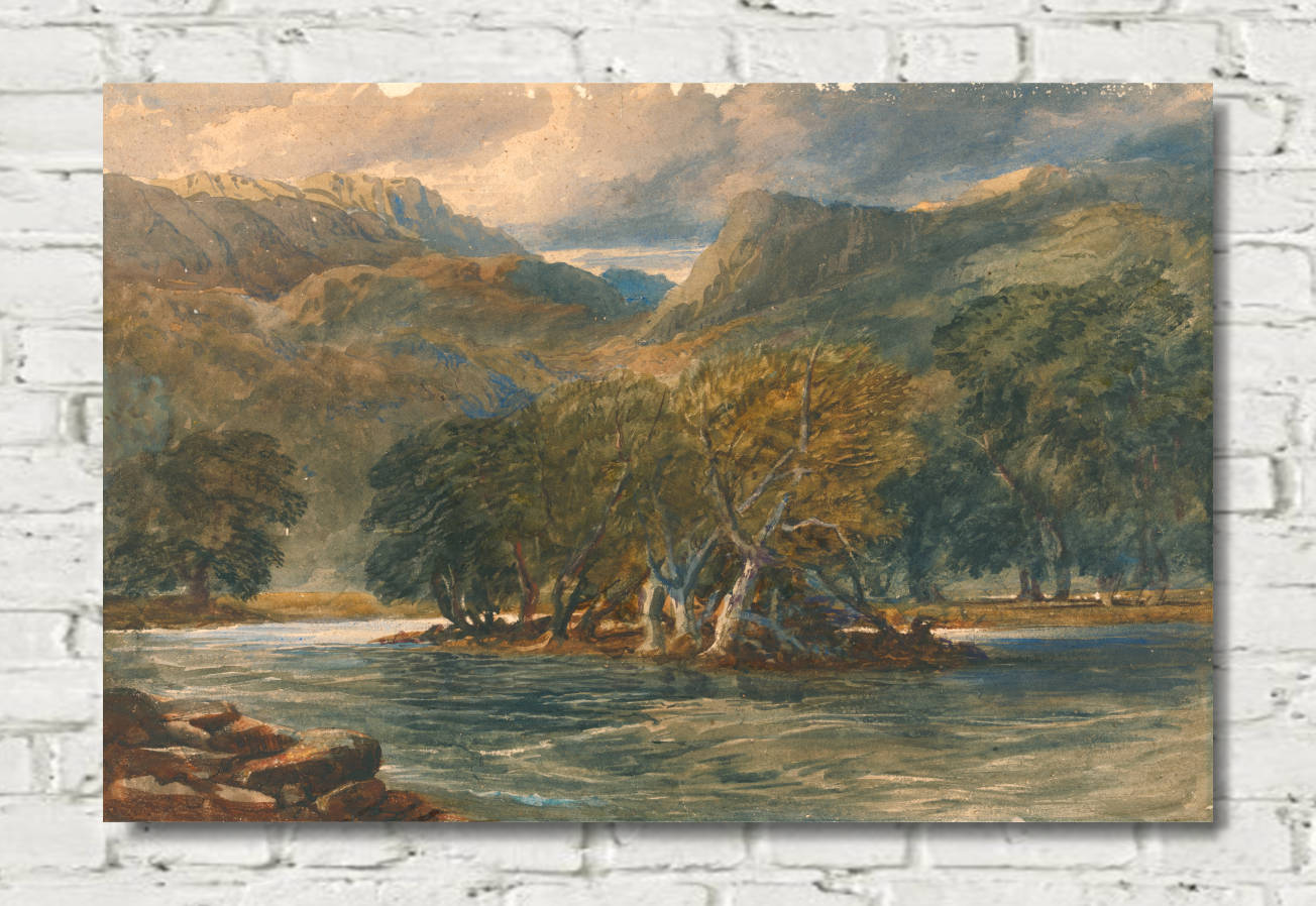 David Cox Print, On the Conway River, North Wales