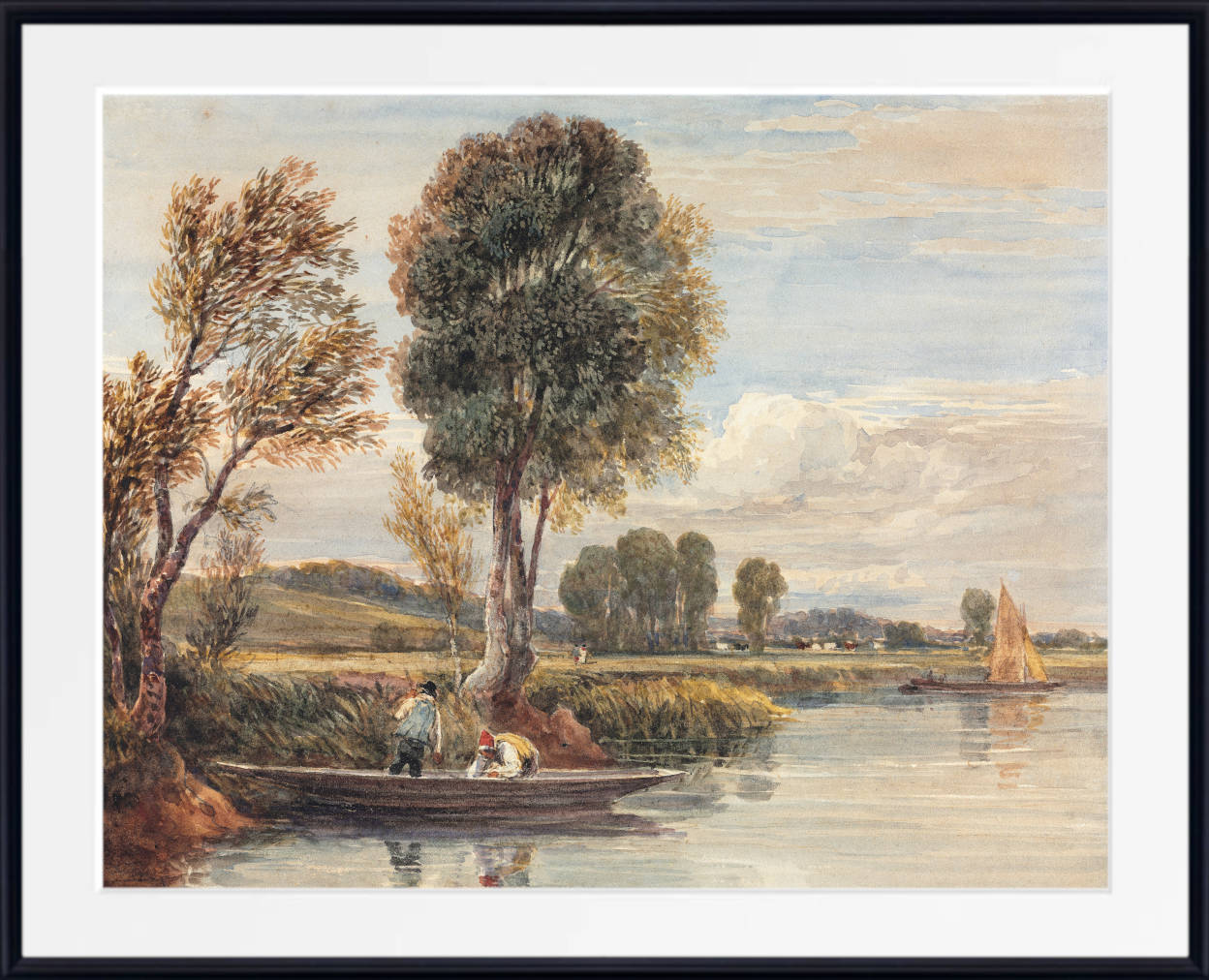 David Cox Print, On the Thames (c. 1827)