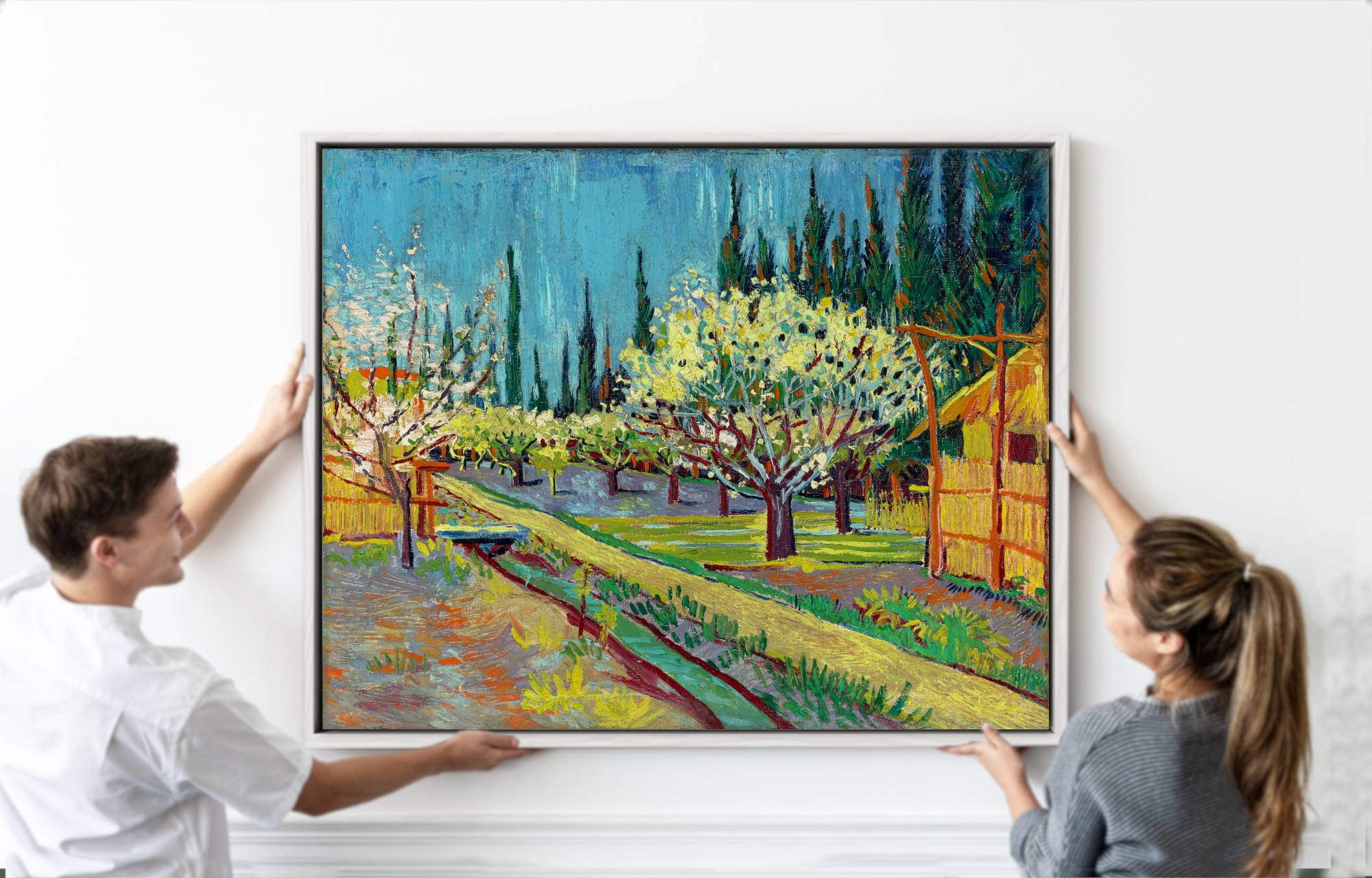 Vincent van Gogh Print, Orchard Bordered by Cypresses