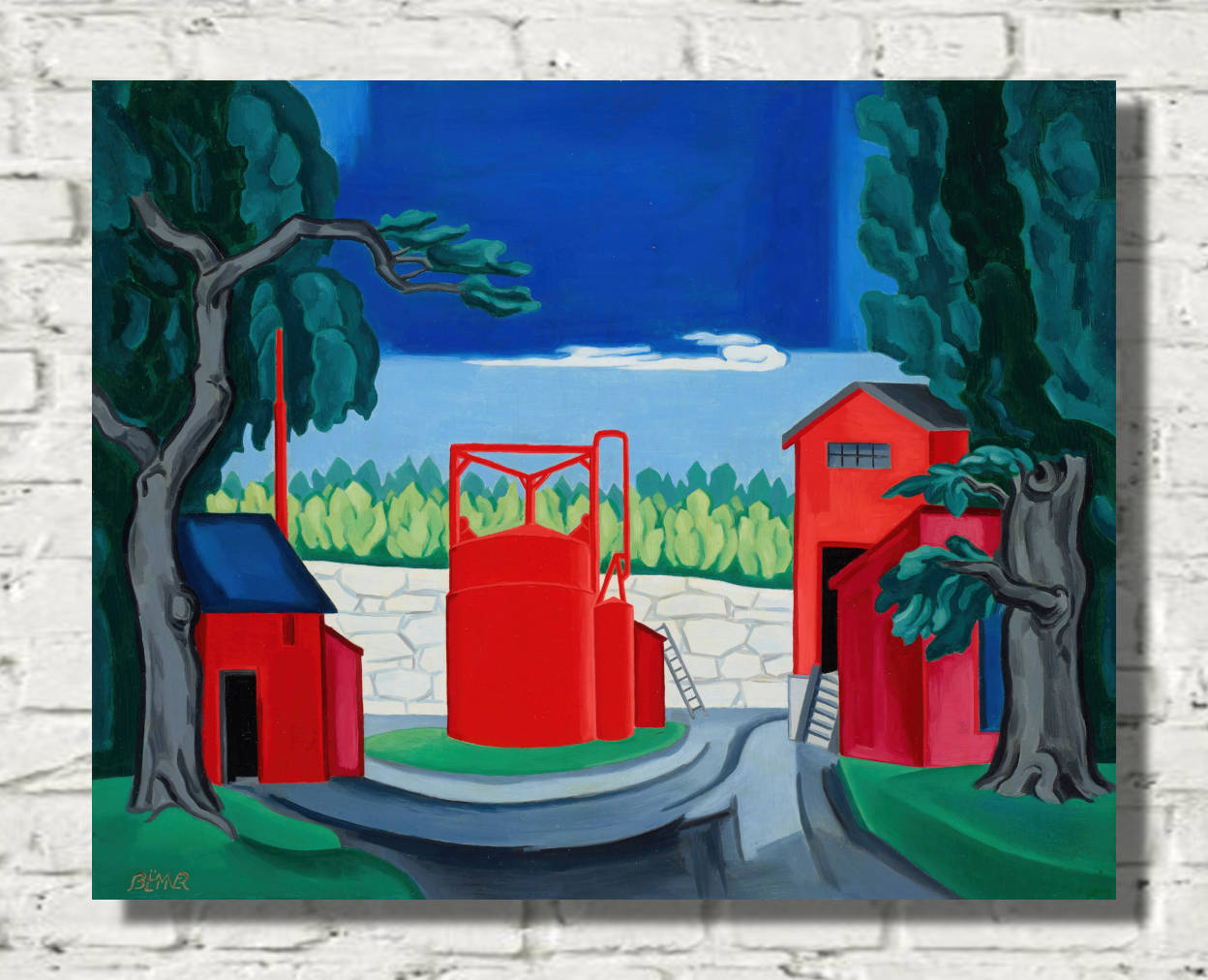 Oscar Bluemner Print, Pagoda (Red Tank West Quincy) (1927)