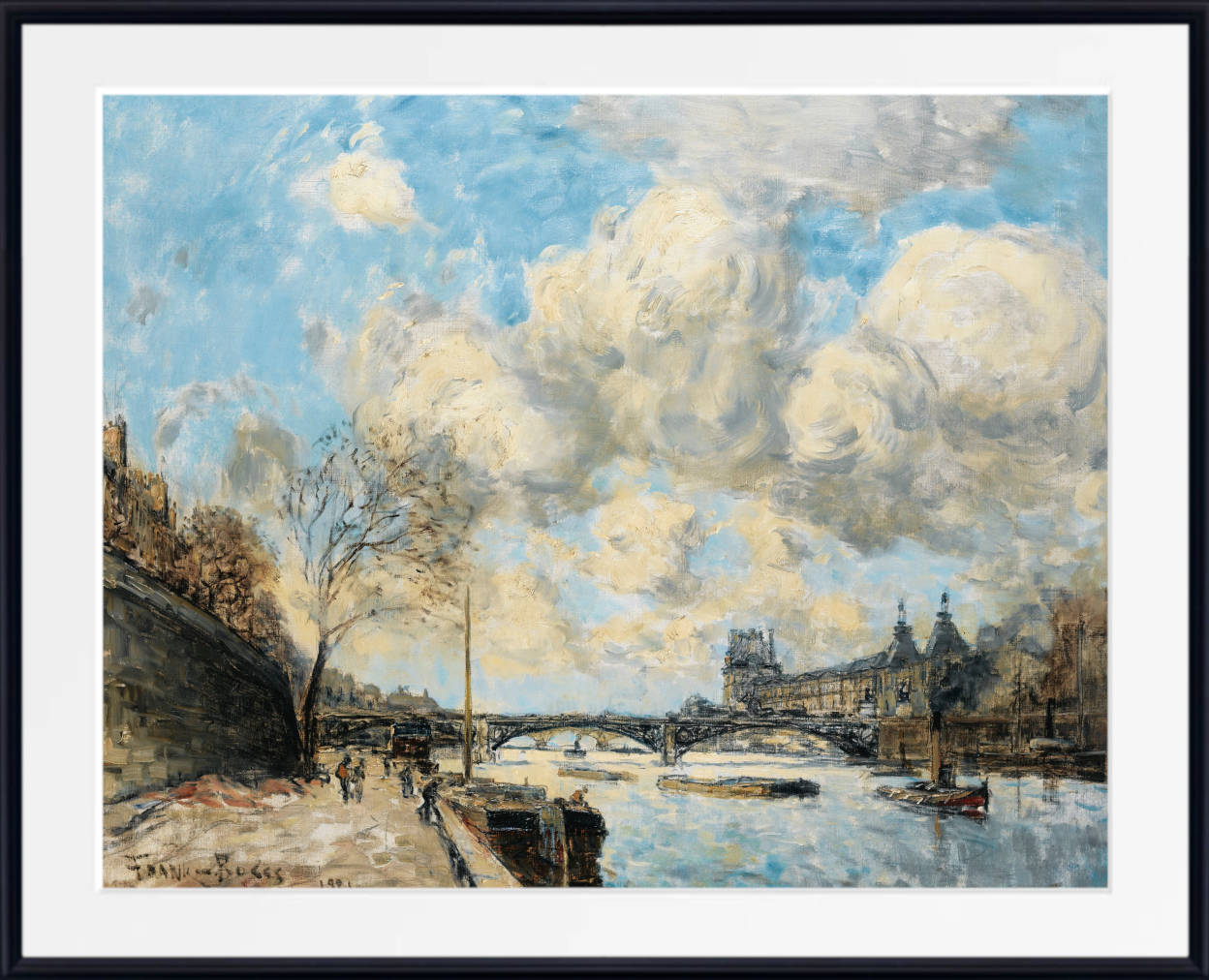 Frank Myers Boggs Print, Paris The Seine River And The Louvre