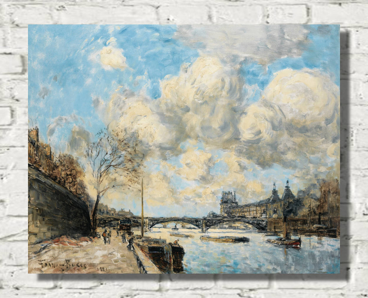 Frank Myers Boggs Print, Paris The Seine River And The Louvre