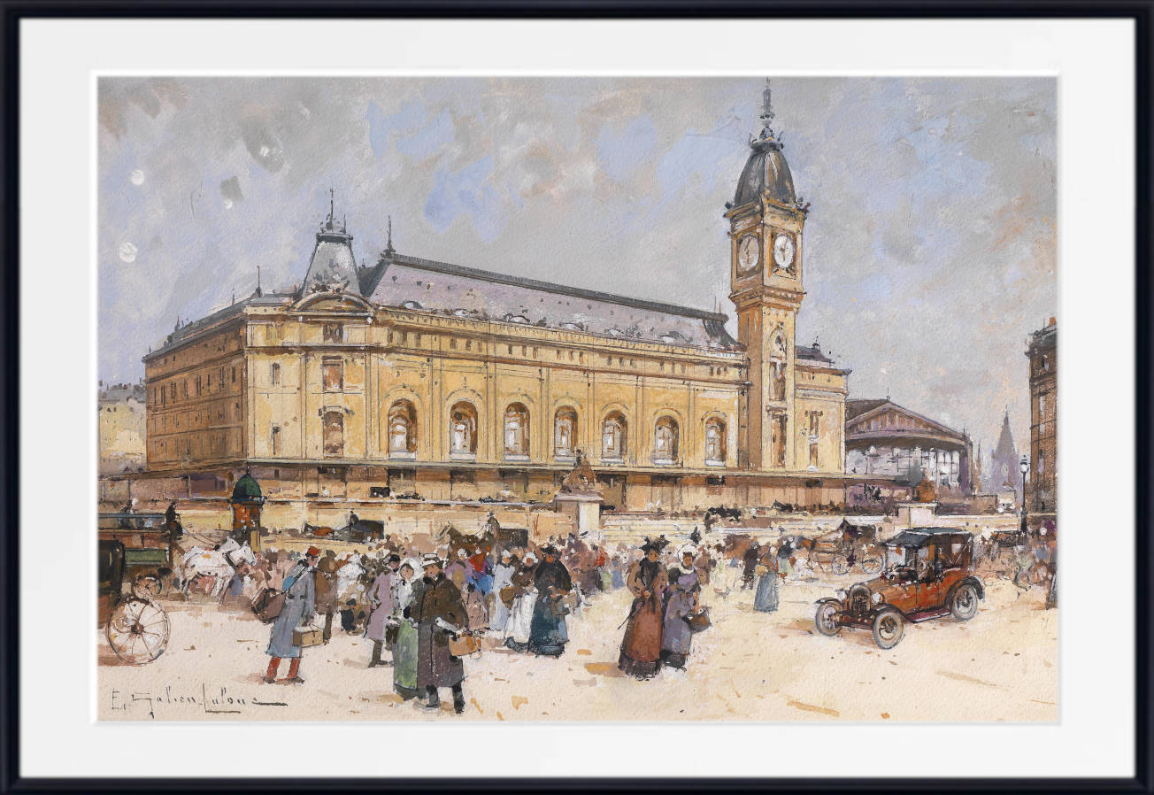 Eugène Galien-Laloue Fine Art Print : Paris, Gare de Lyon