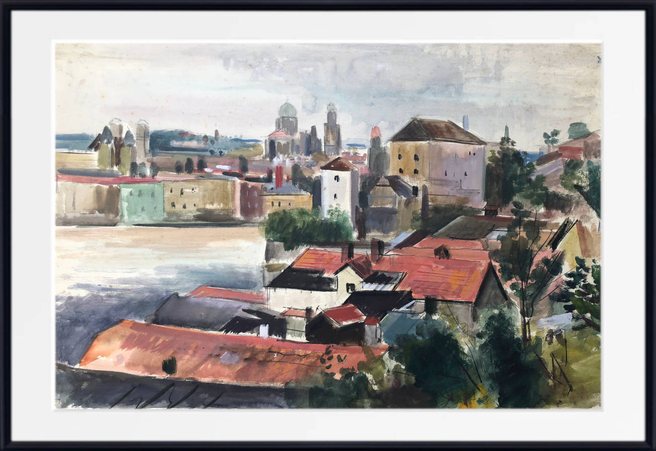 Otto Geigenberger Print, Passau am Inn (1940)