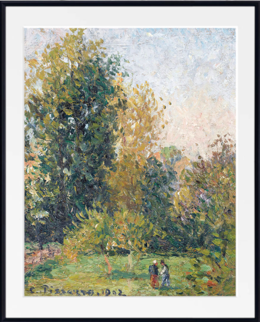 Camille Pissarro Print “Landscape with Two Figures, Éragny, Autumn” (1902)