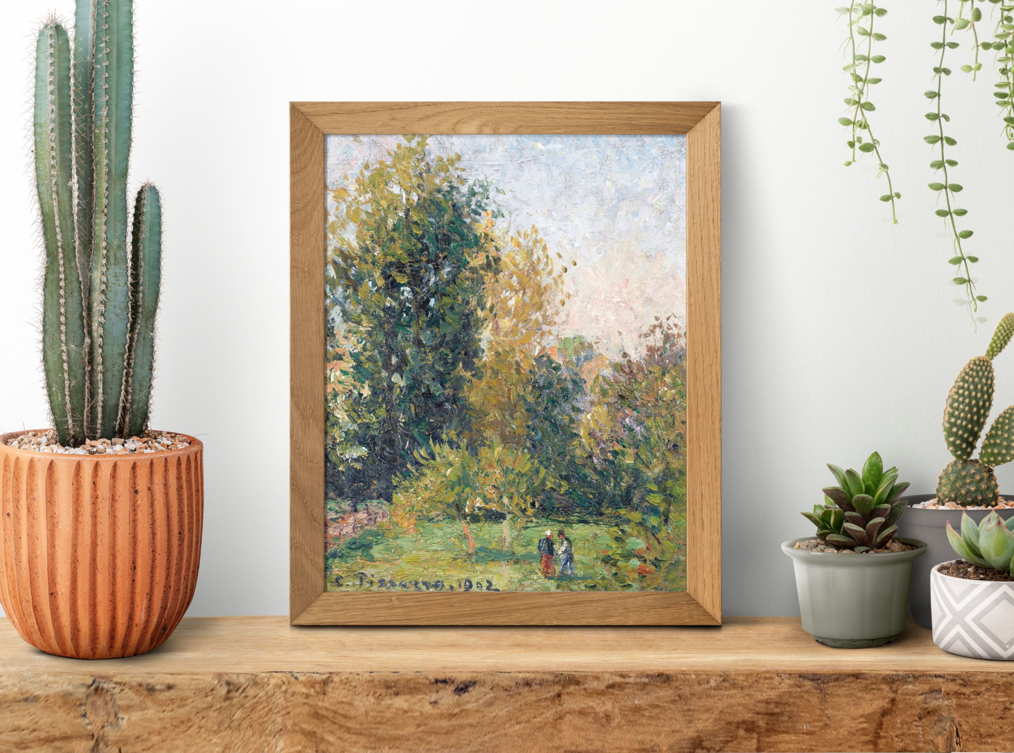 Camille Pissarro Print “Landscape with Two Figures, Éragny, Autumn” (1902)
