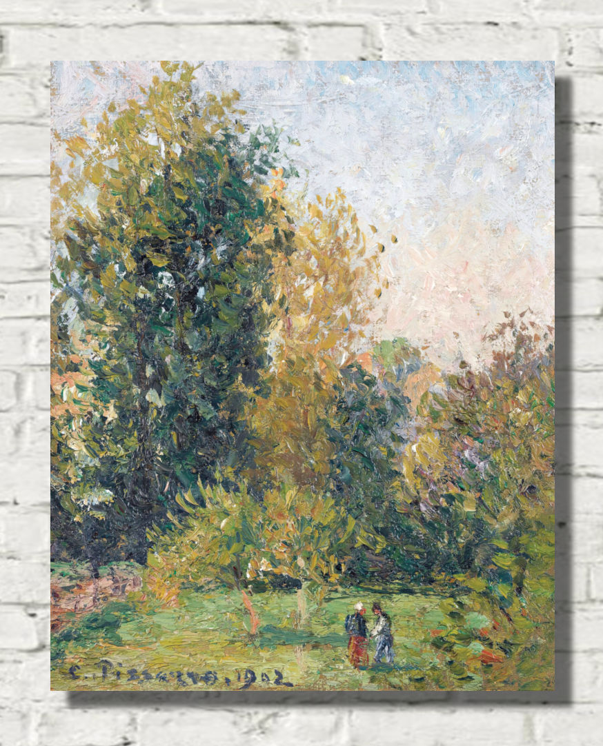 Camille Pissarro Print “Landscape with Two Figures, Éragny, Autumn” (1902)