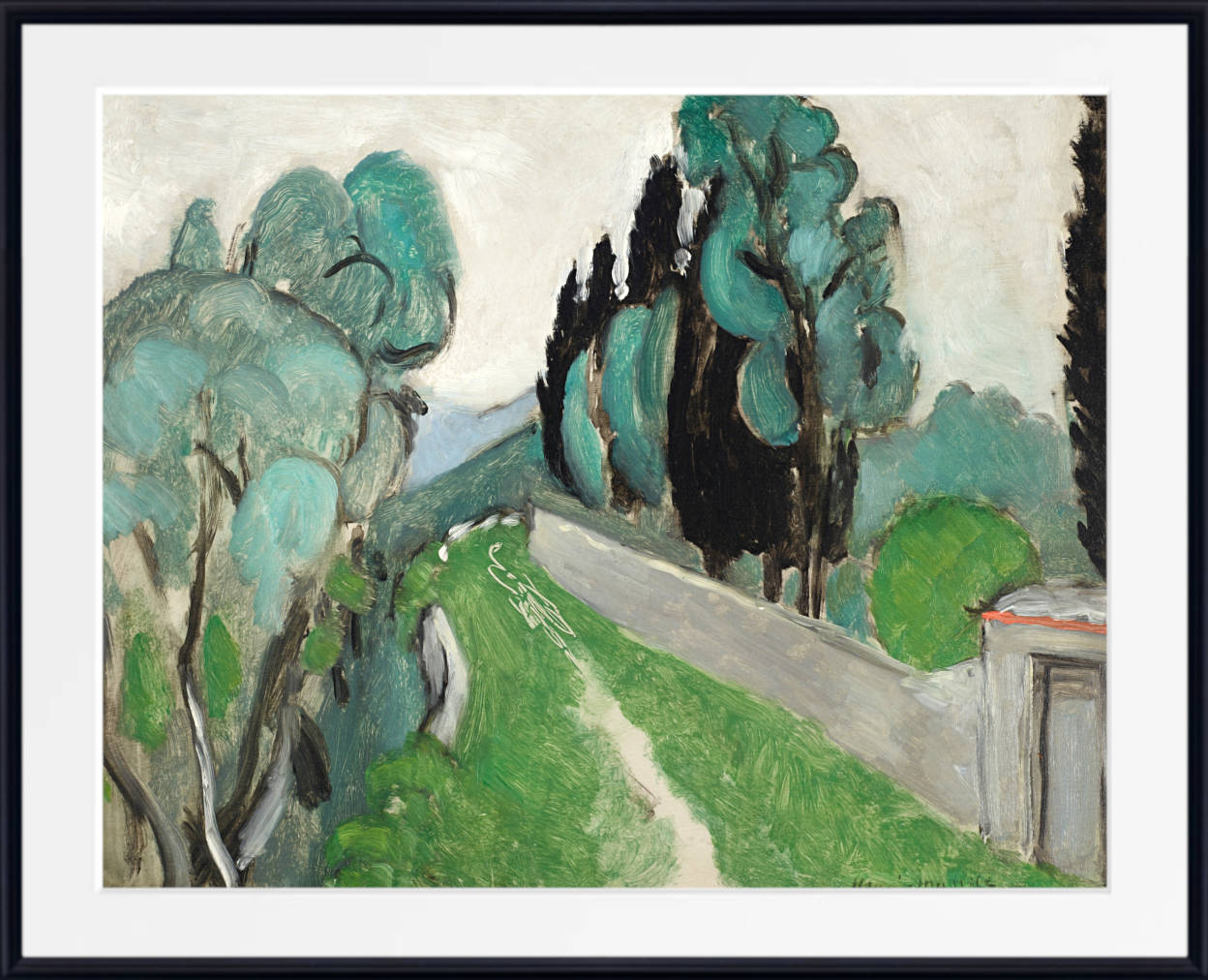 Henri Matisse Print, Landscape with cypresses, olive trees, Nice (1918)