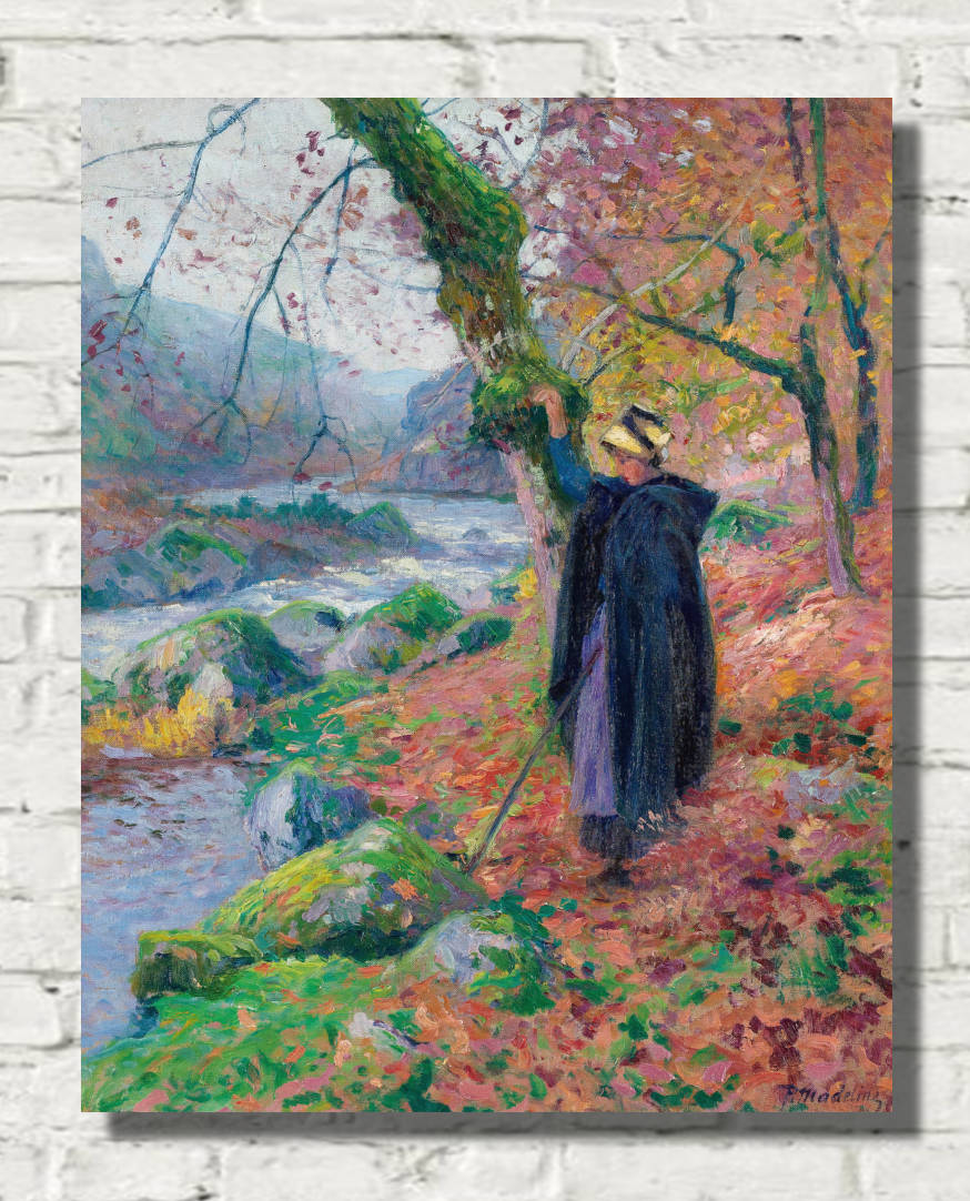 Peasant Woman By The River, Paul Madeline Print