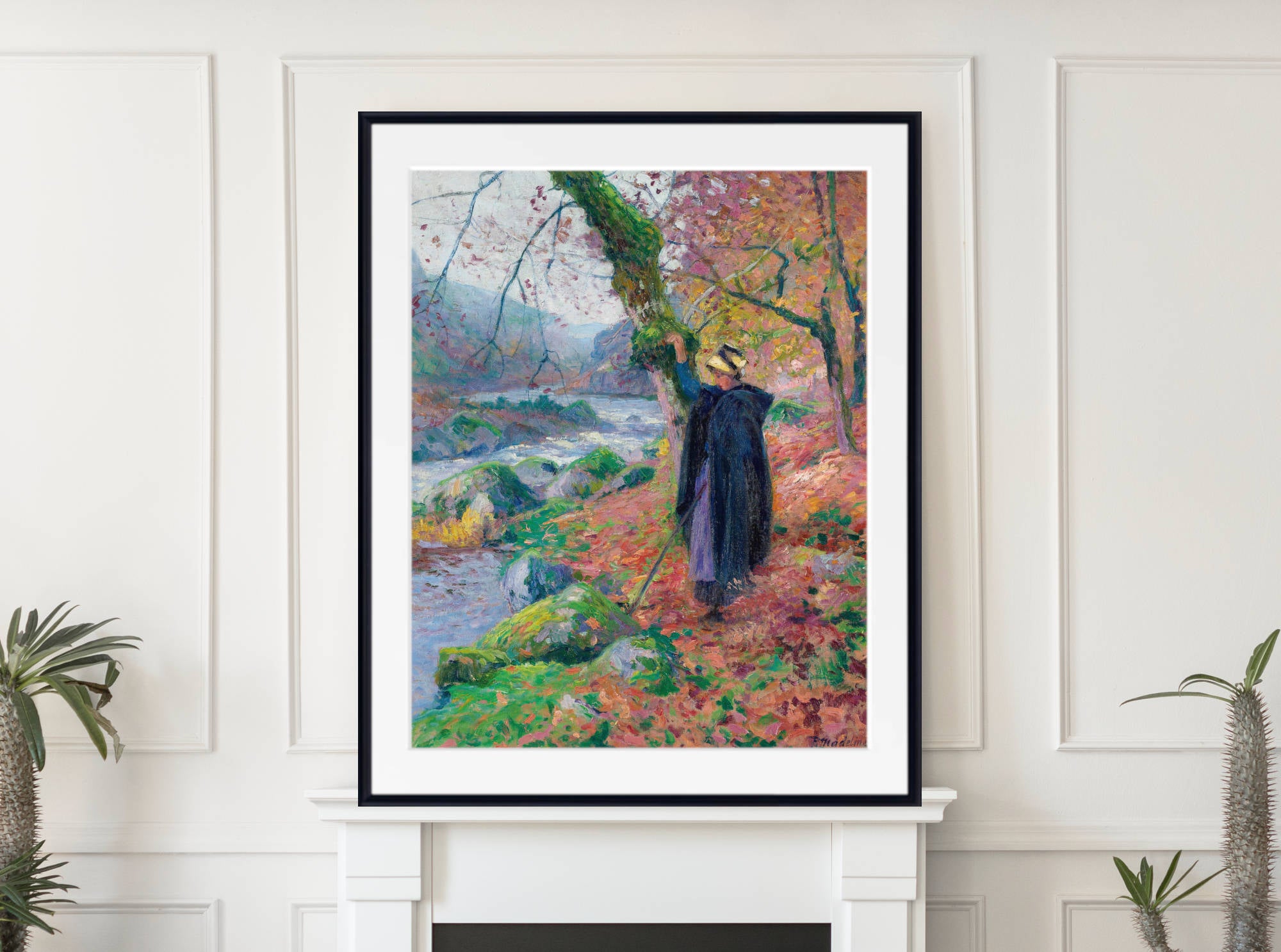 Peasant Woman By The River, Paul Madeline Print