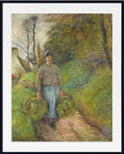 Camille Pissarro Print, Peasant Woman Carrying Two Bundles of Hay (1883)