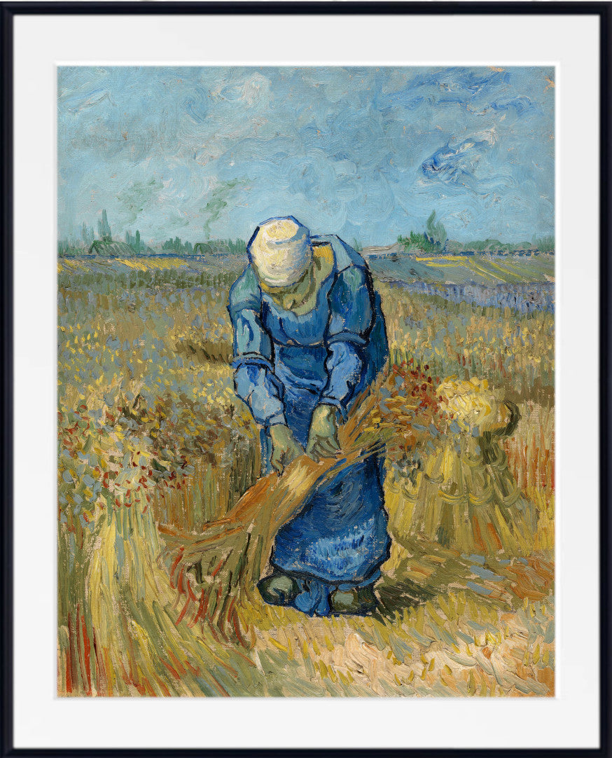 Peasant woman binding sheaves (1889) by Vincent van Gogh – GalleryThane