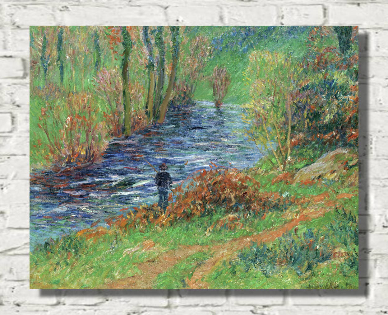 Henry Moret Print, Fisherman by the River (circa 1904)