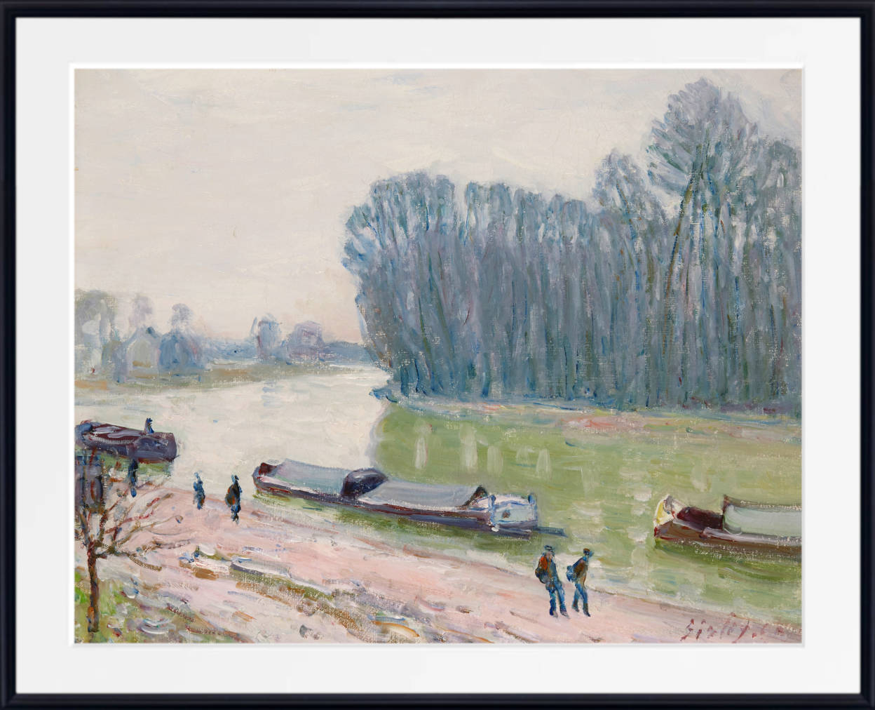 Alfred Sisley Print, Barges on the Loing (1896)