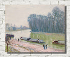 Alfred Sisley Print, Barges on the Loing (1896)