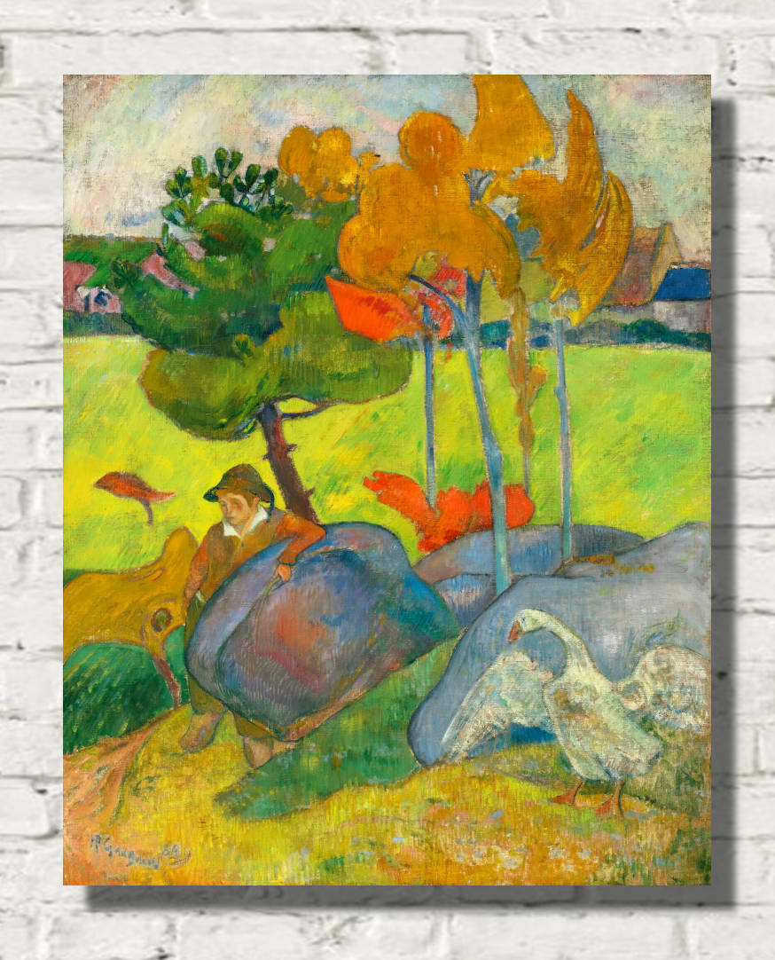 Paul Gauguin Print : Little Breton with Goose (1889)