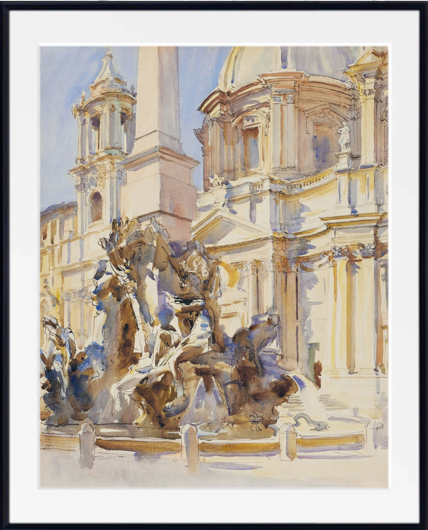 John Singer Sargent Print, Piazza Navona, Rome (1906)