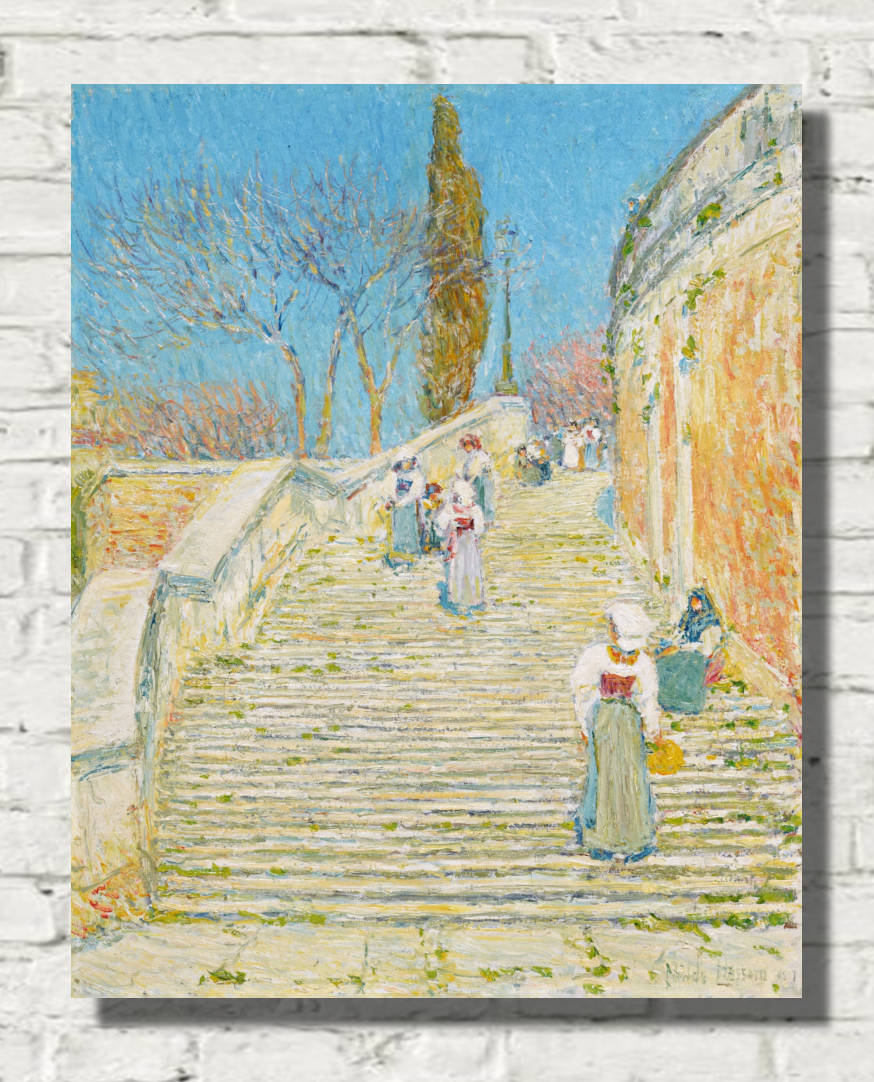 Frederick Childe Hassam Print : Piazza di Spagna, Rome  (1897)