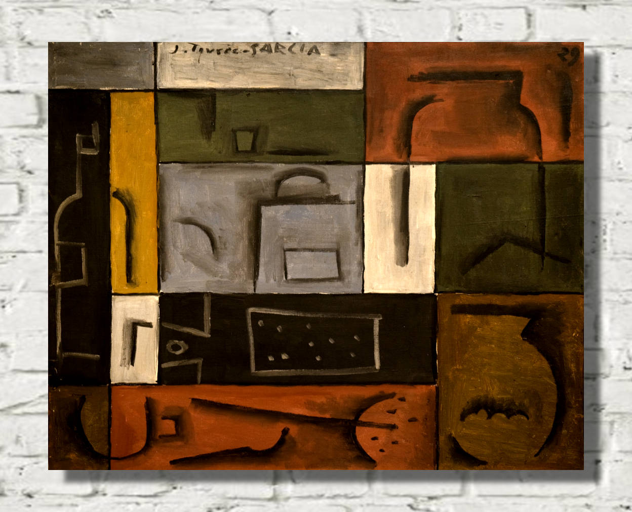 Joaquín Torres-García Print, Constructive Abstract (1929)