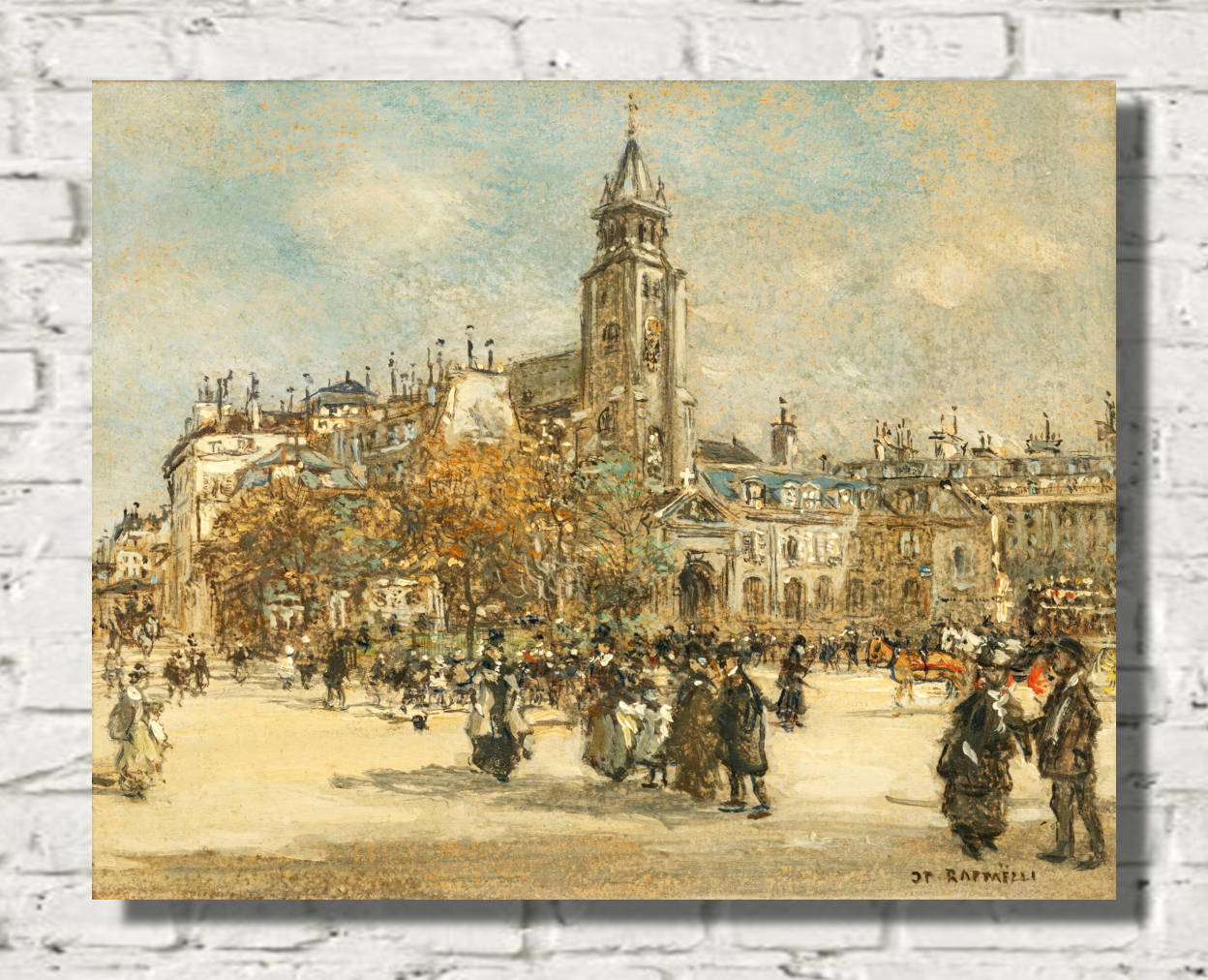 Jean-François Raffaëlli Print, Place de Saint-Germain des Prés, Paris