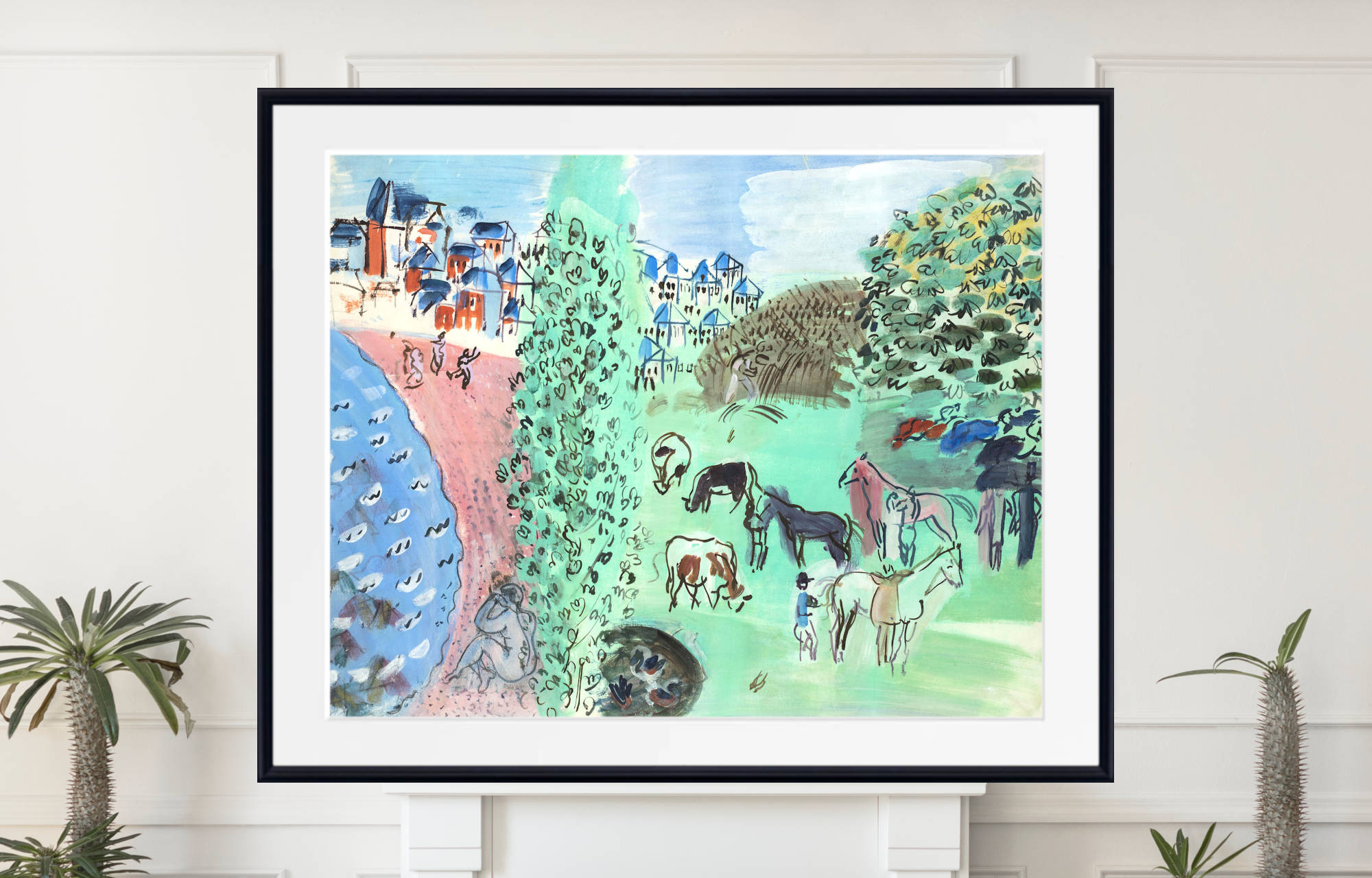 Sailboats in the port of Deauville (1929) by Raoul Dufy