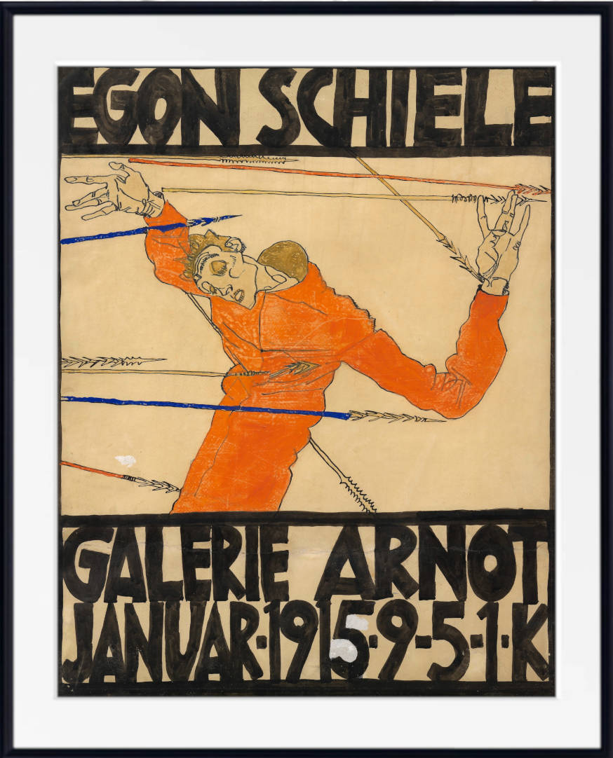 Egon Schiele Print, Exhibition Poster, Galerie Arnot (1915)