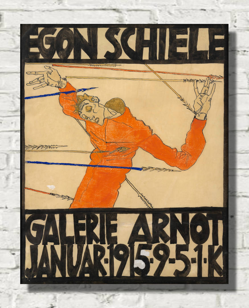 Egon Schiele Print, Exhibition Poster, Galerie Arnot (1915)