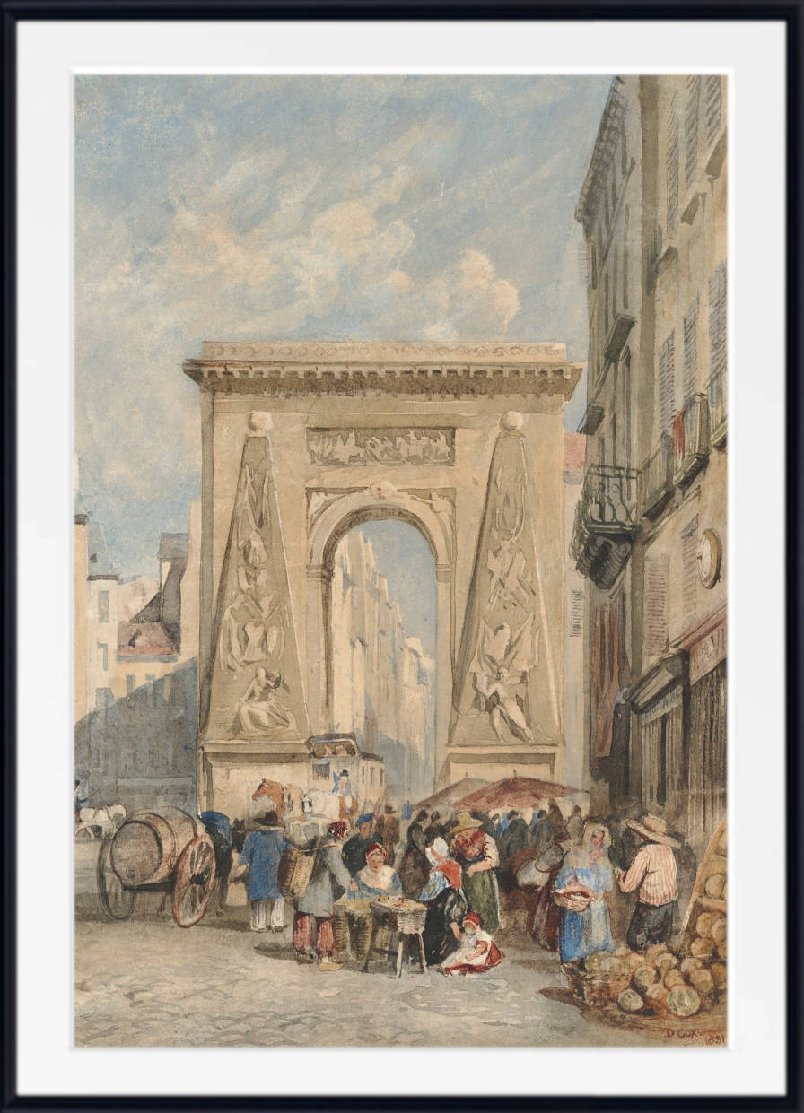 David Cox Print, Porte Saint Denis, Paris (1831)