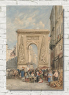 David Cox Print, Porte Saint Denis, Paris (1831)