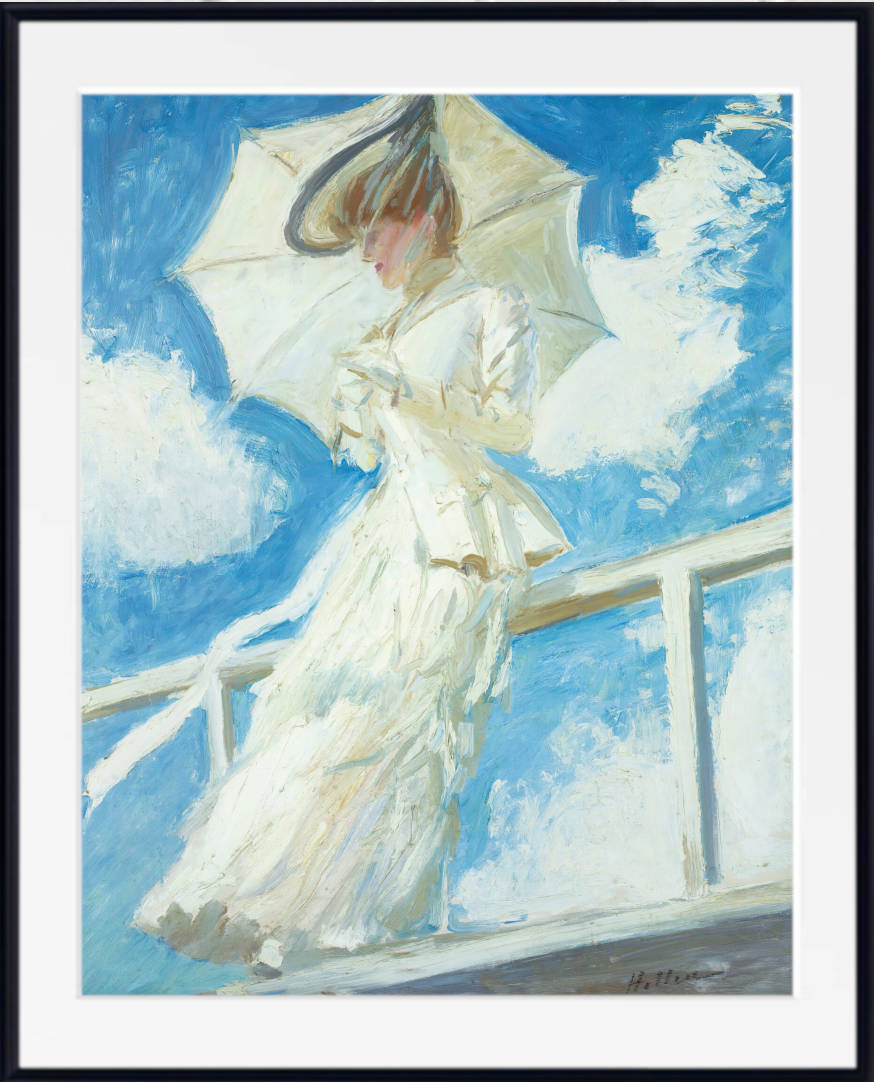 Paul-César Helleu Print, Portrait Of Mrs Helleu With An Umbrella