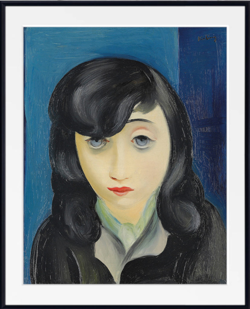 Portrait of a woman with bangs by Moise Kisling