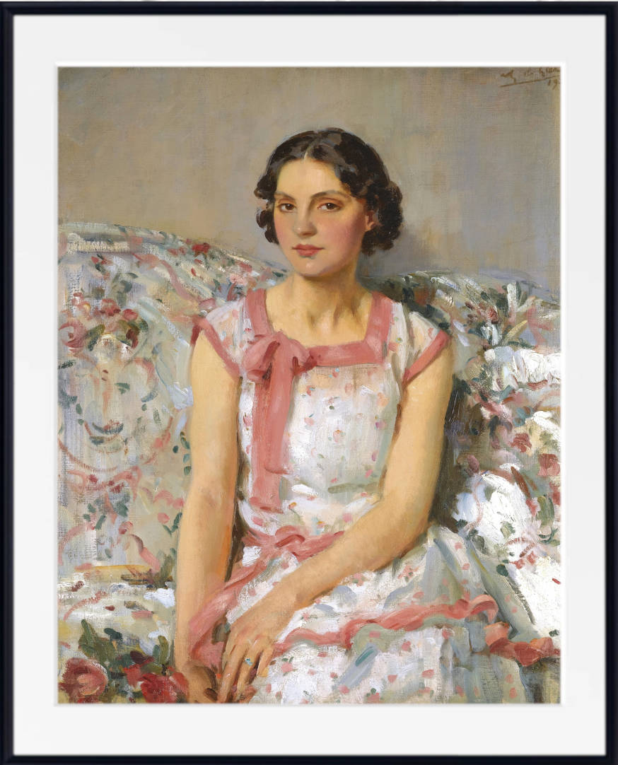 Wilfrid Gabriel de Glehn Print, Portrait of Clare Collins (1927)