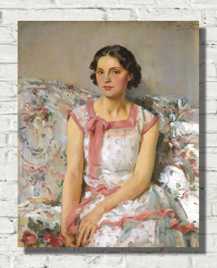 Wilfrid Gabriel de Glehn Print, Portrait of Clare Collins (1927)