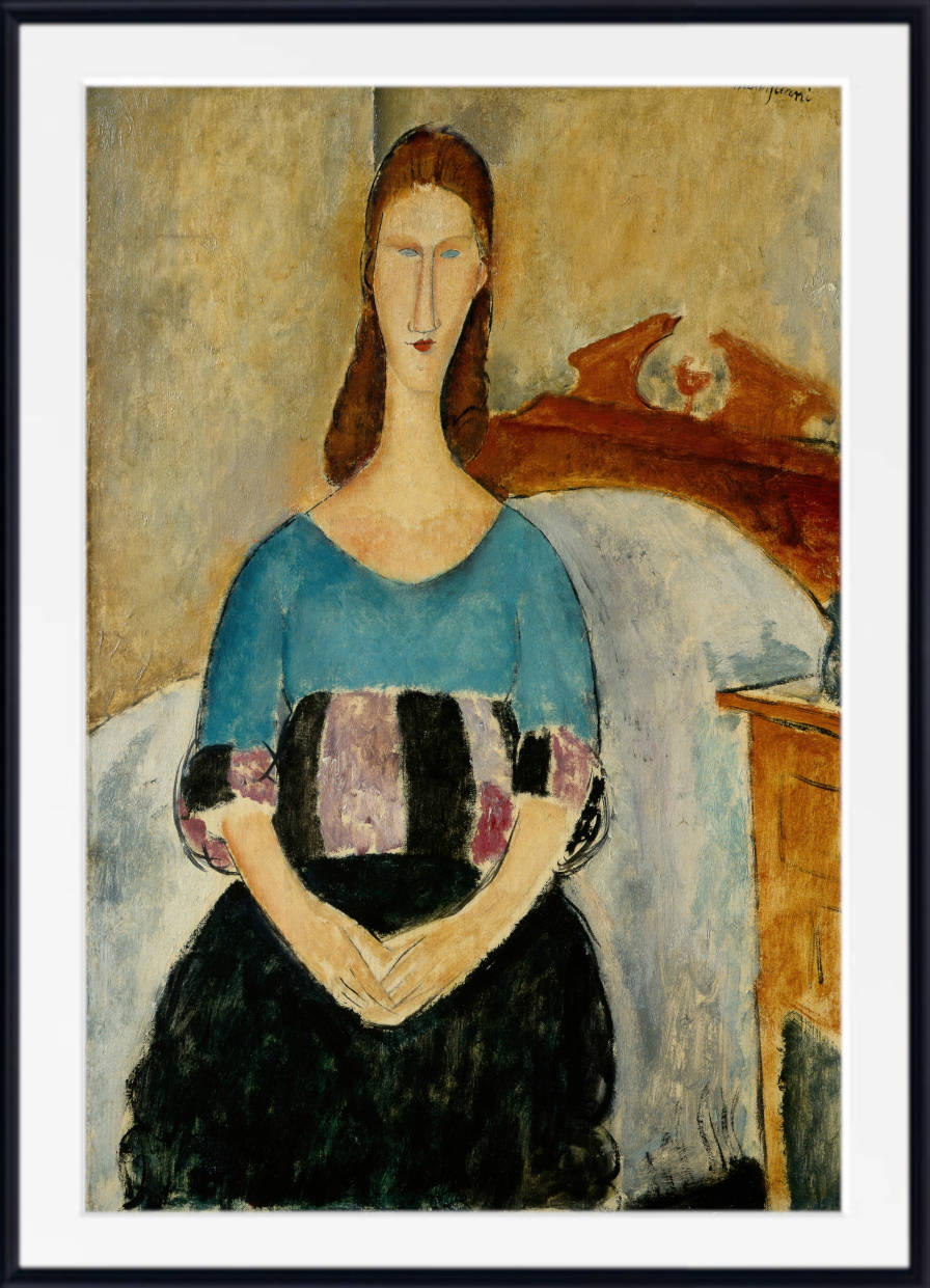 Amedeo Modigliani Print :Portrait of Jeanne Hebuterne, Seated