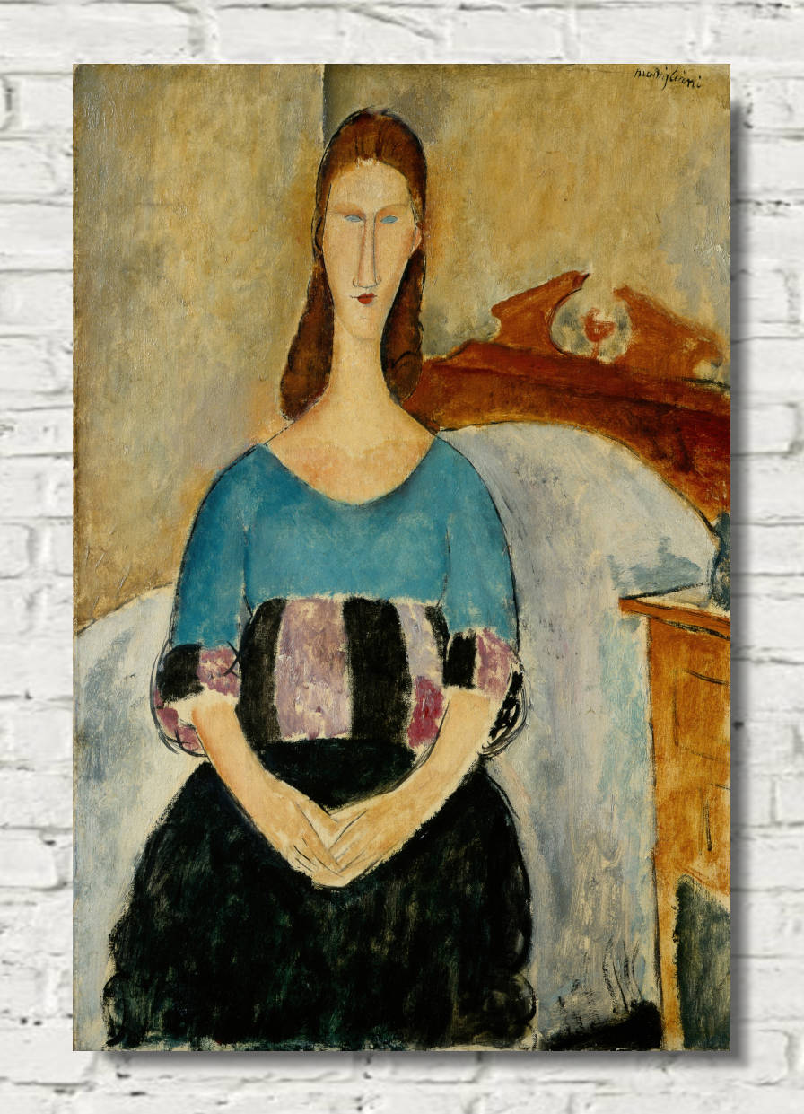 Amedeo Modigliani Print :Portrait of Jeanne Hebuterne, Seated