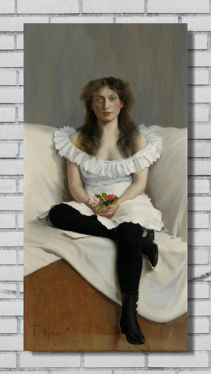 Portrait of a Young Woman in White by Torsten Wasastjerna