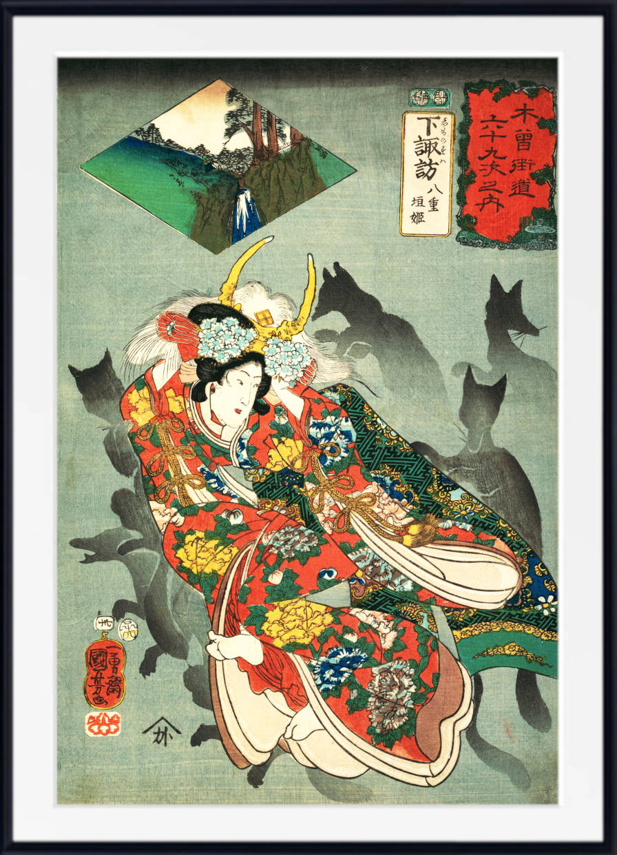 Utagawa Kuniyoshi, Japanese Fine Art Print, Princess Yaegaki, Ukiyo-e