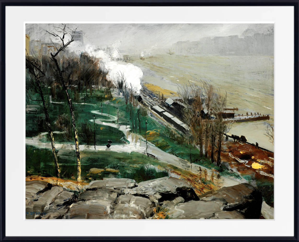 George Bellows Print, Rain on the River (1908)