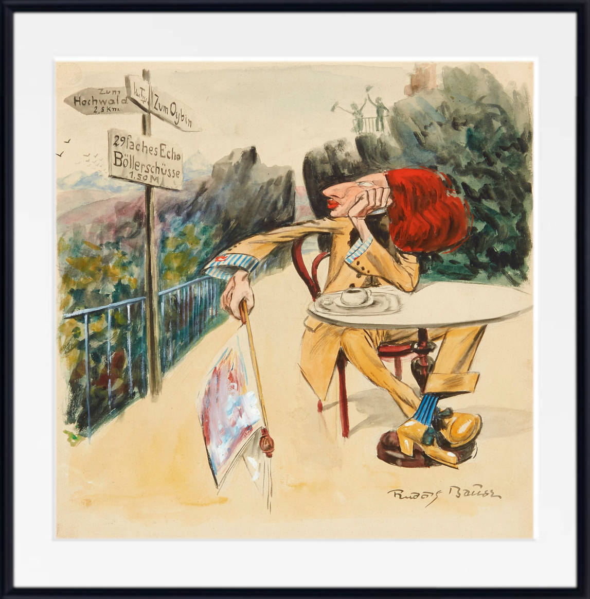 Rudolf Bauer Print, Red Haired Man