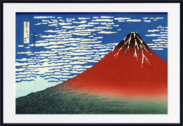 36 Views of Mount Fuji, Red Fuji, Southern Wind Clear Morning, Katsushika Hokusai, Japanese Print