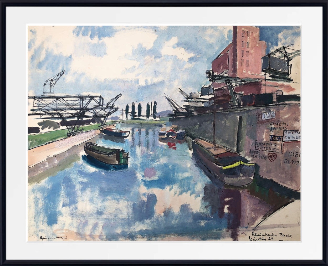 Otto Geigenberger Print, Rhine port Basel (1929)