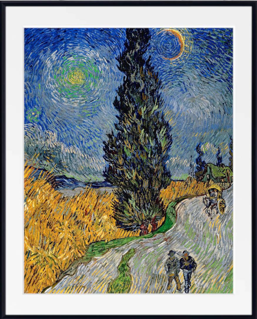 Vincent van Gogh Print, Road with Cypress and Star