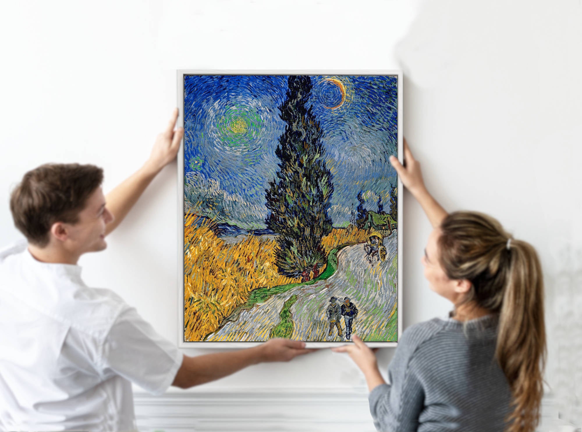 Vincent van Gogh Print, Road with Cypress and Star