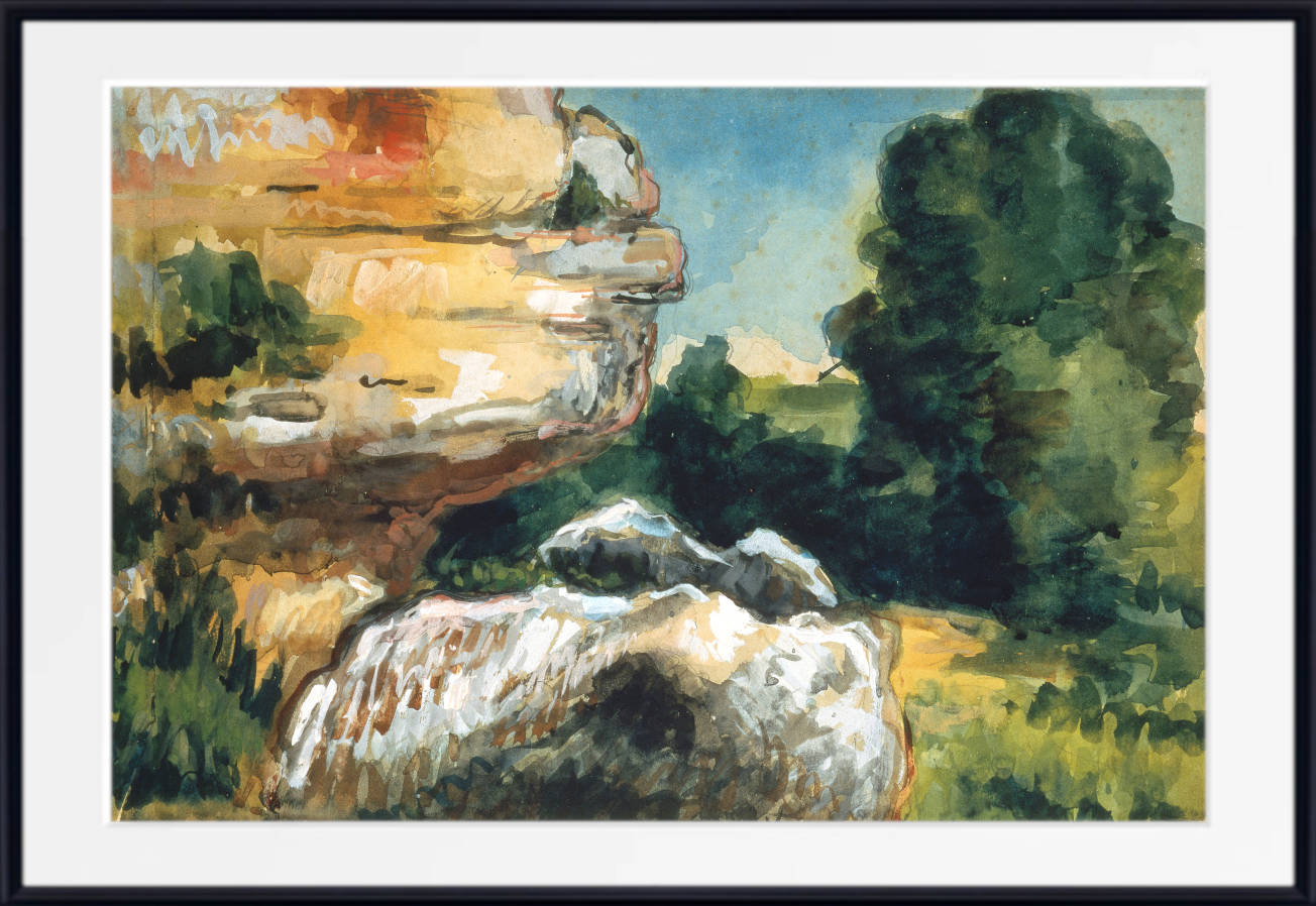 Paul Cézanne Print, Rocks (1870)